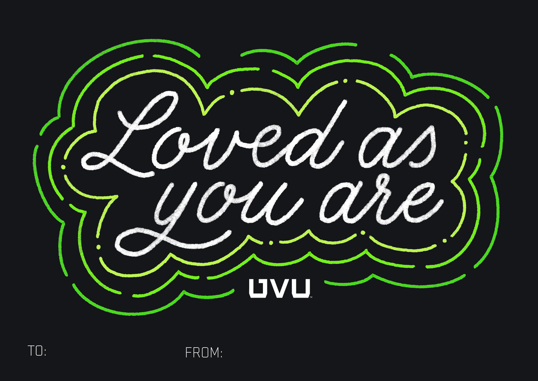 "Loved as you are" postcard