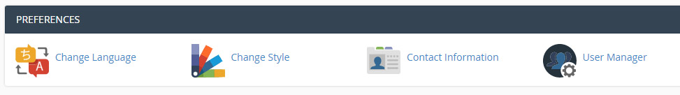 Preferences section in cPanel dashboard.