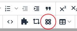 Screenshot showing the "Insert Component" icon selected in the Omni CMS editor.