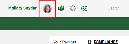 Screenshot showing user profile icon in myUVU