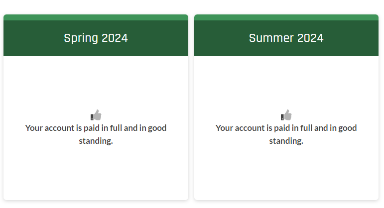 Account Payment on previous myUVU