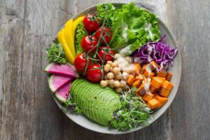 Healthy food with a salad