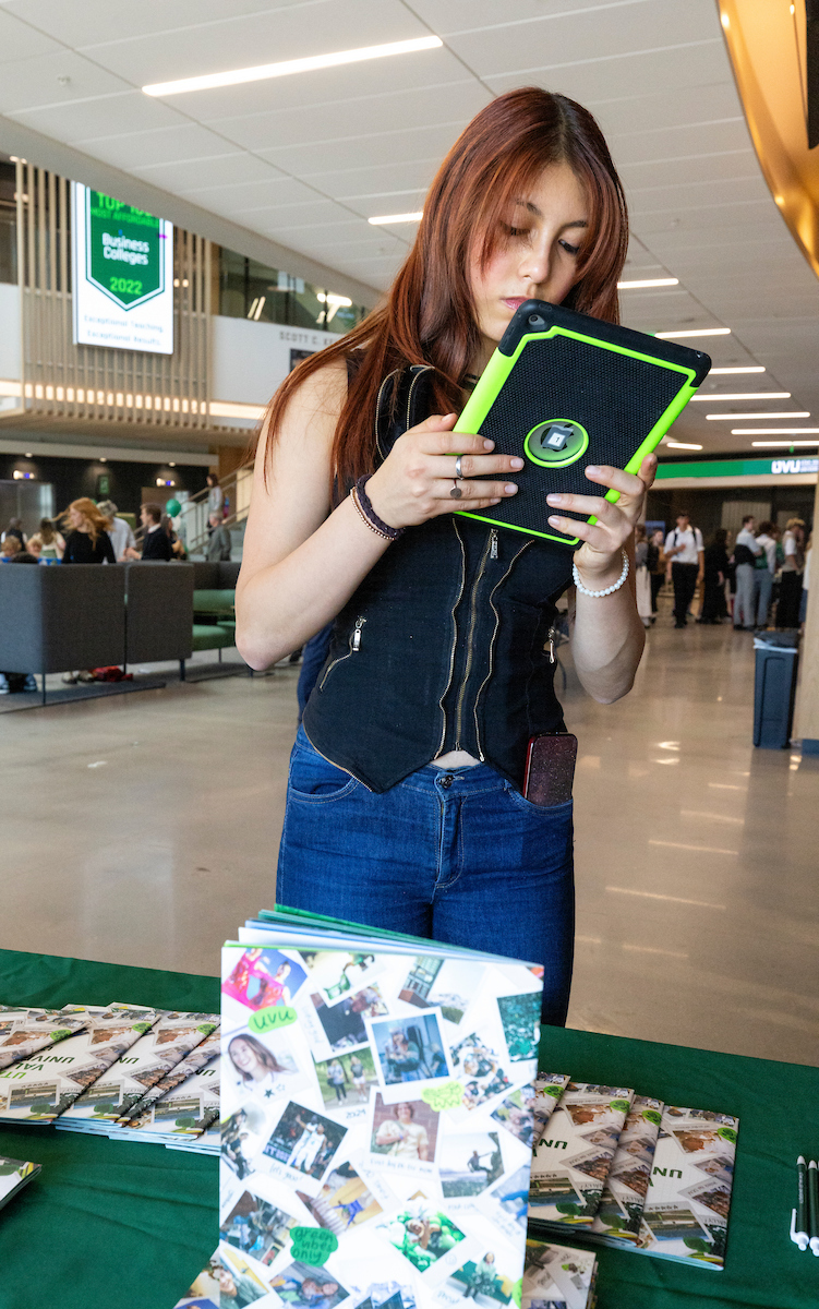 Student working on an iPad