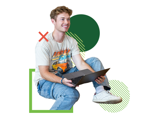 happy student working