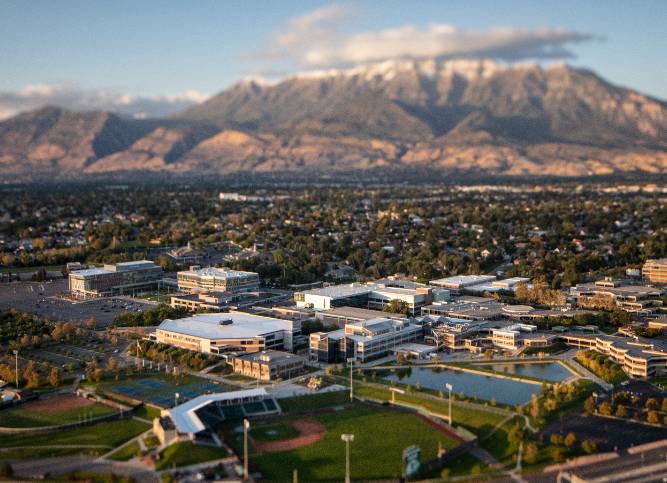 ariel shot of orem campus