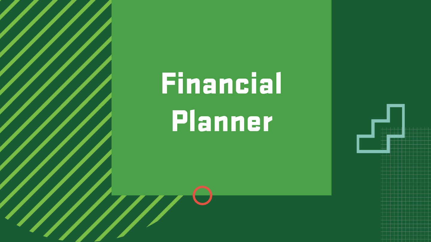 Graphic with the title of a possible career path in personal financial planning, "Financial Planner"