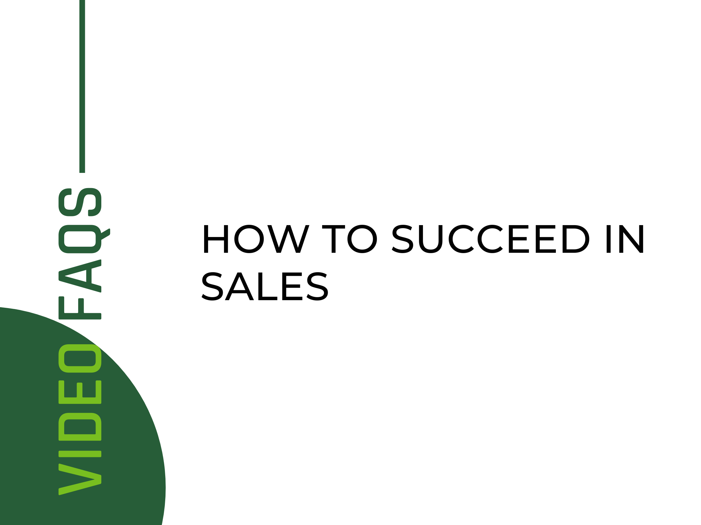 How to succeed in sales