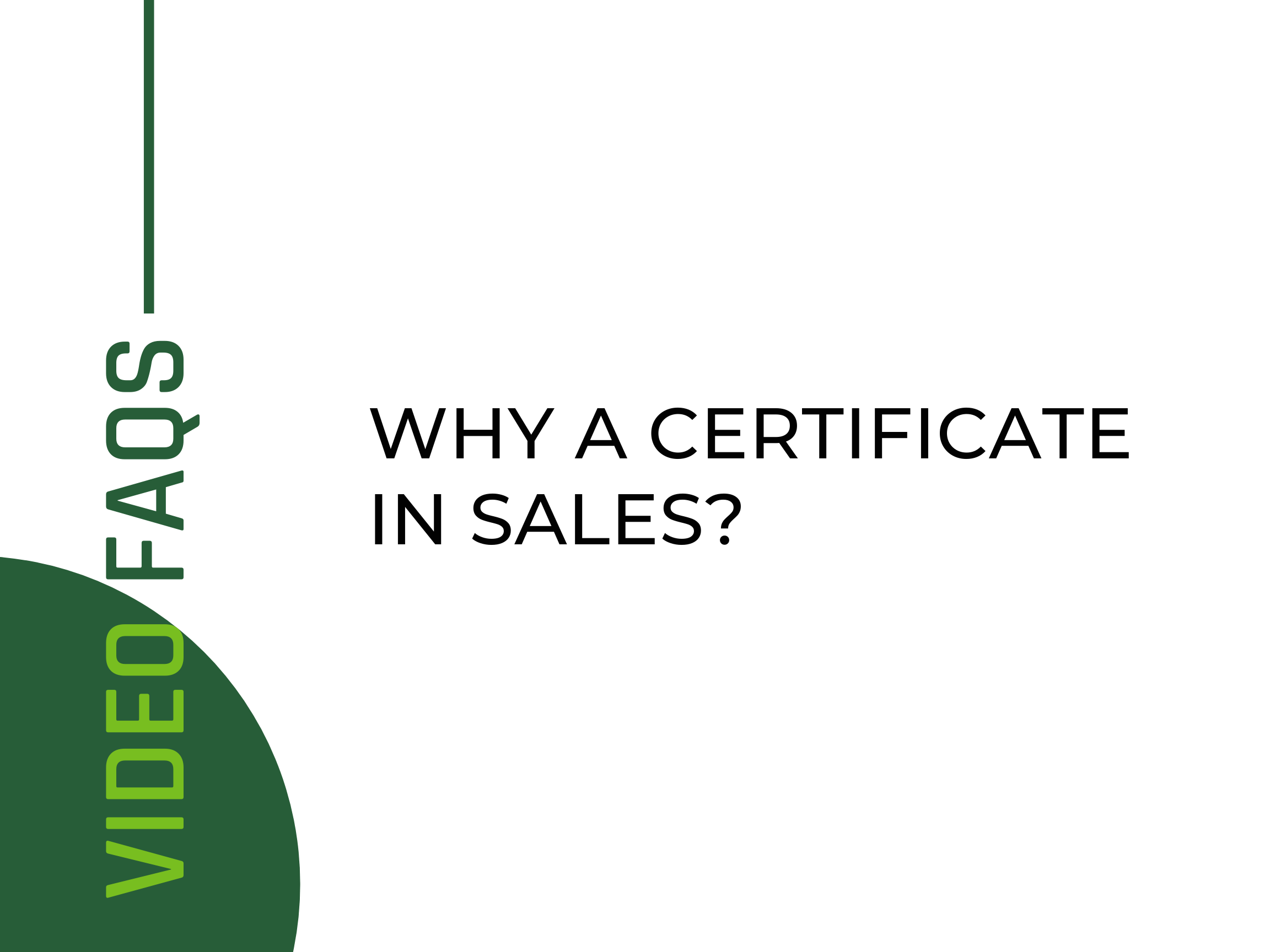Why a certificate in sales?