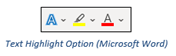 Text Highlight Option in Microsoft Word