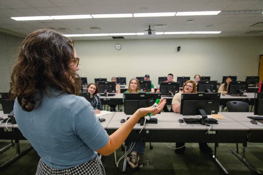 Professor teaching a class